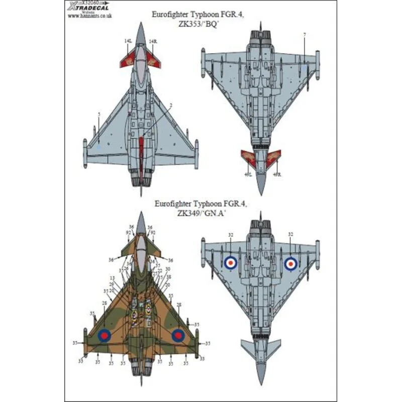 Eurofighter Typhoon FGR 4 29(F) Squadron 2015 Anniversary/Display (2)ZK349 GN-A 29(F) Squadron Flt Lt B. Westoby Brooks B of B 7