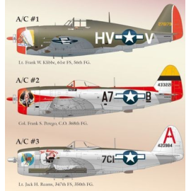 Decals Republic P-47D Thunderbolt part 8 (F. Klibbe Little Chief, F. Perego Slick Chick, J. Reams The Reamer) 