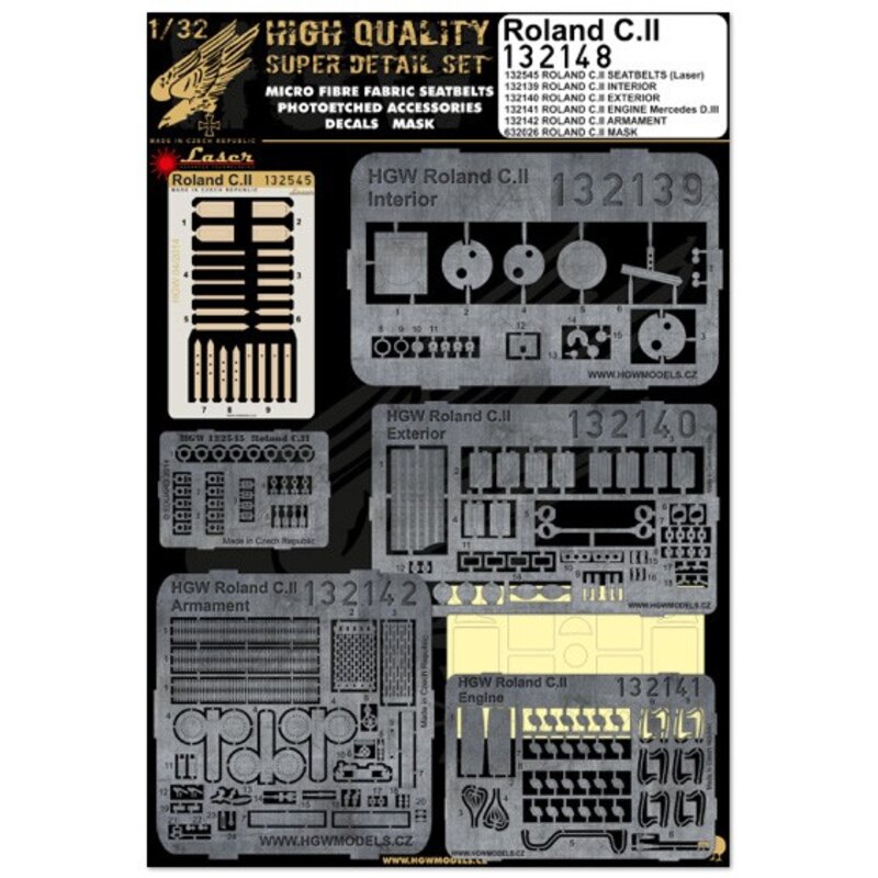 Roland C.II - Super Detail Set includes all these HGW sets HGW132545 + 139 + 140 + 141 + 142 + 632026 (designed to be used with 