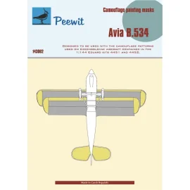 Avia B-534 (designed to be used with Eduard kits) camouflage masks (Czechoslovak version - interface between khaki and aluminium