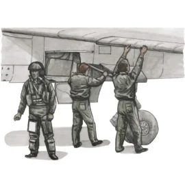 French pilot and two mechanics for 1/72 Special Hobby Mirage F.1C model (designed to be used with Special Hobby kits)