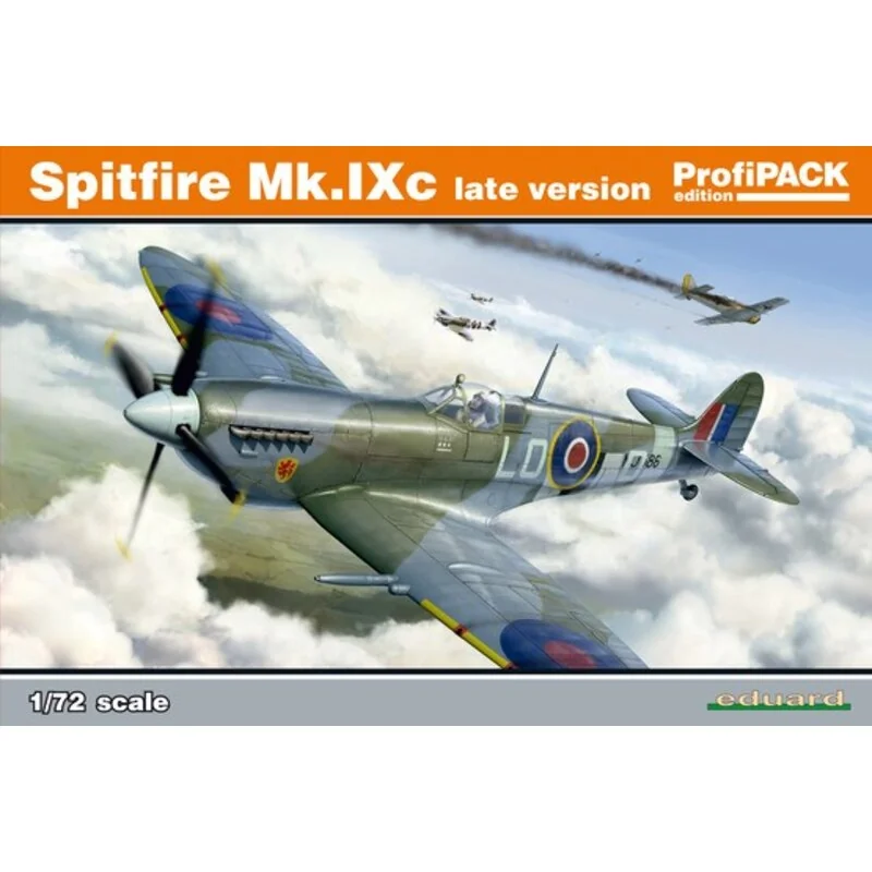 Supermarine Spitfire Mk.IXc late version. Very first release of kit from Eduard tool made in 2016, decals printed by Eduard, PE 