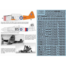 Decals 24 inch numbers for RAF, RN, RAAF, RCAF and RNZAF etc This sheet includes a variety of black 24 inch numbers in rounded a